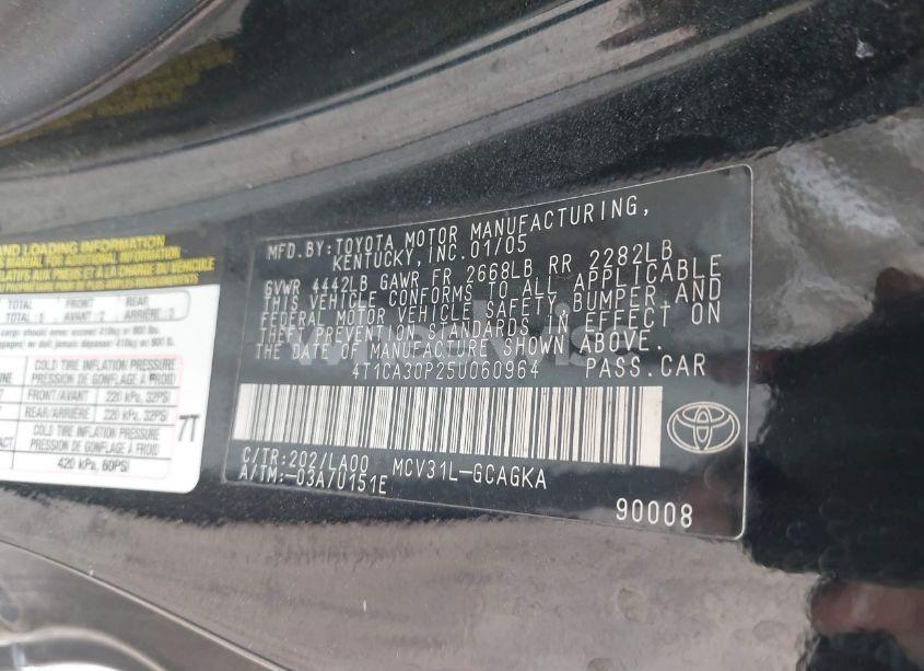 Photo 9 of 2005 Toyota Camry SOLARA SLE V6 (VIN 4T1CA30P25U060964)
