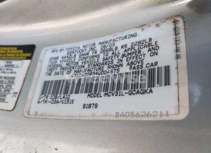 Photo 9 of 2004 Toyota Camry SOLARA SLE V6 (VIN 4T1CA30P34U004675)