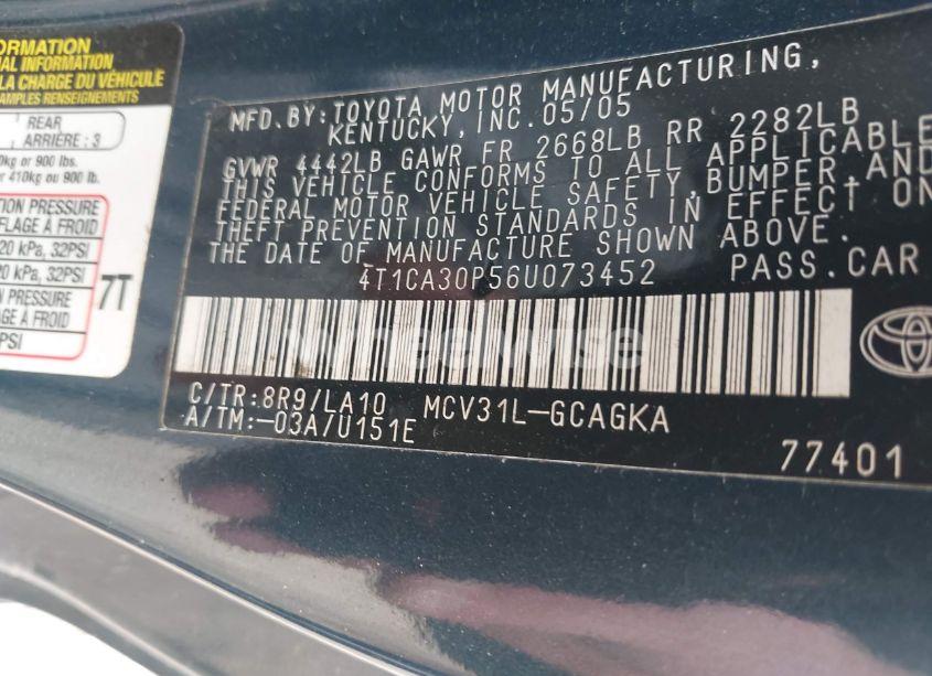 Photo 9 of 2006 Toyota Camry SOLARA SLE V6 (VIN 4T1CA30P56U073452)