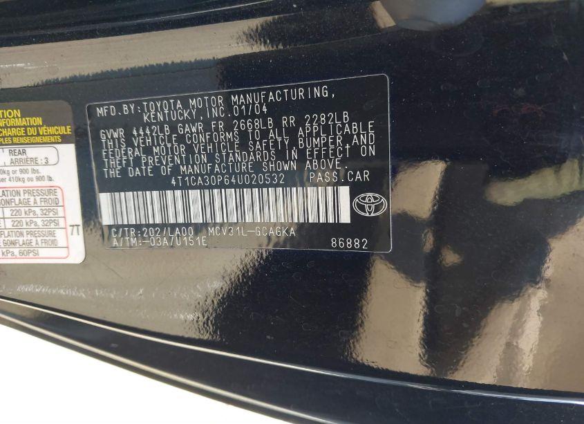 Photo 9 of 2004 Toyota Camry SOLARA SLE V6 (VIN 4T1CA30P64U020532)