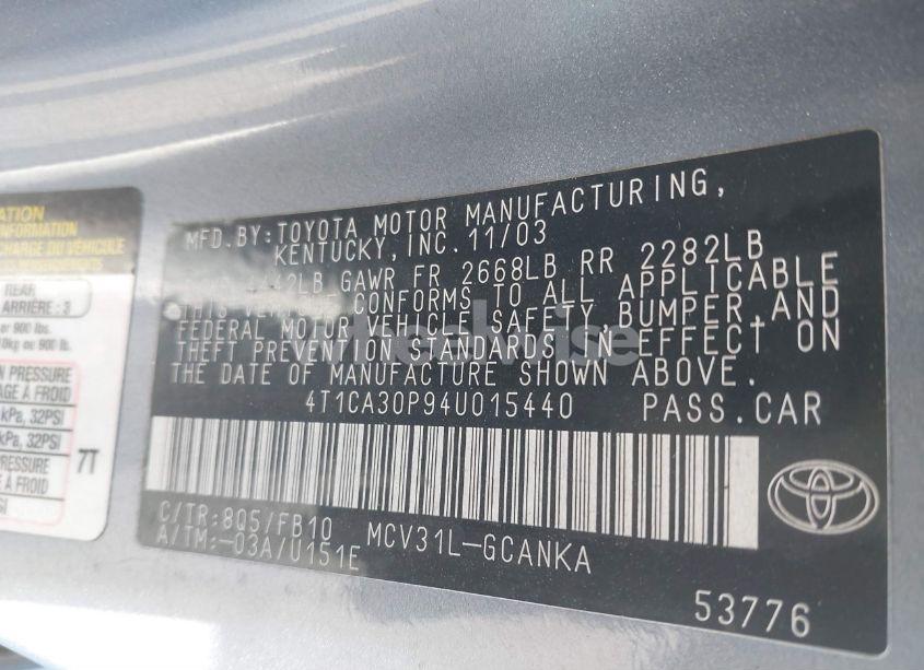 Photo 9 of 2004 Toyota Camry SOLARA SE V6 (VIN 4T1CA30P94U015440)