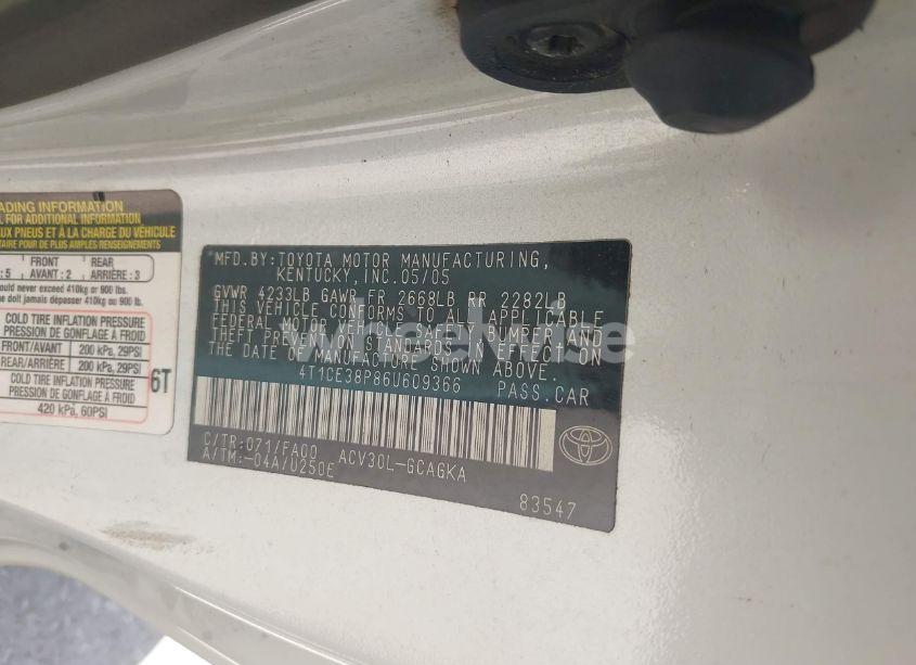 Photo 9 of 2006 Toyota Camry SOLARA SLE (VIN 4T1CE38P86U609366)