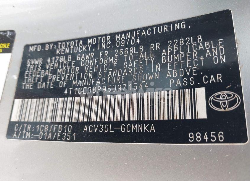 Photo 9 of 2005 Toyota Camry SOLARA SE (VIN 4T1CE38P95U971544)