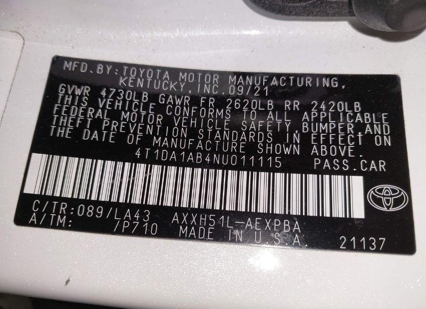 Photo 9 of 2022 Toyota Avalon LIMITED HYBRID (VIN 4T1DA1AB4NU011115)