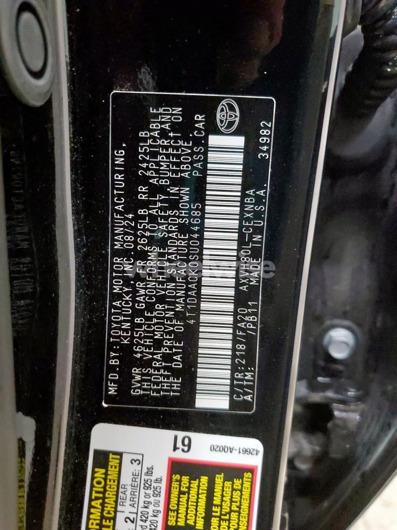 Photo 6 of 2025 TOYOTA CAMRY XSE (VIN 4T1DAACK0SU044685)