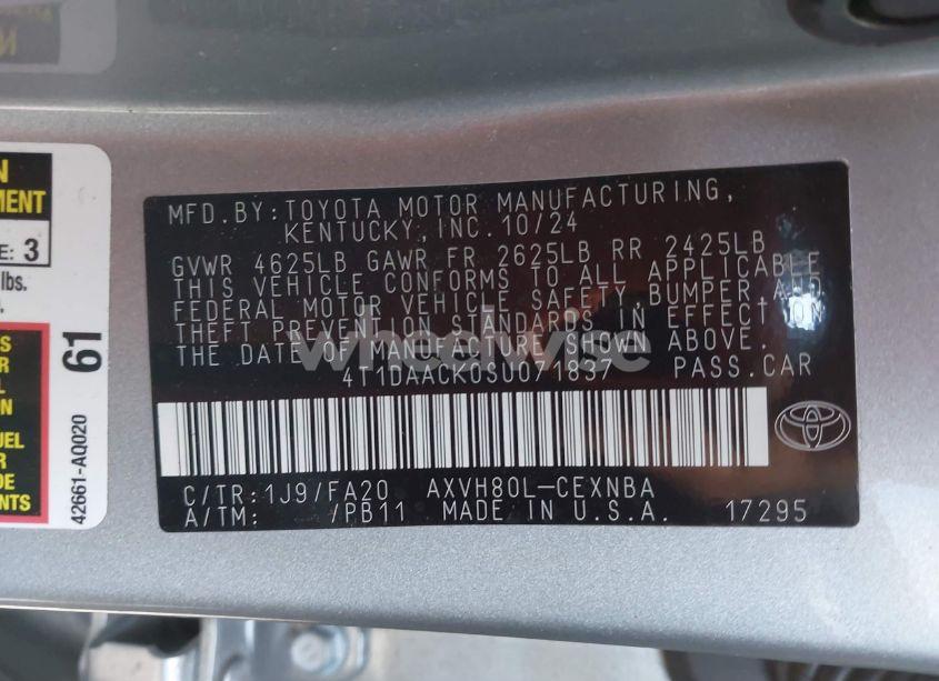 Photo 9 of 2025 Toyota Camry LE (VIN 4T1DAACK0SU071837)