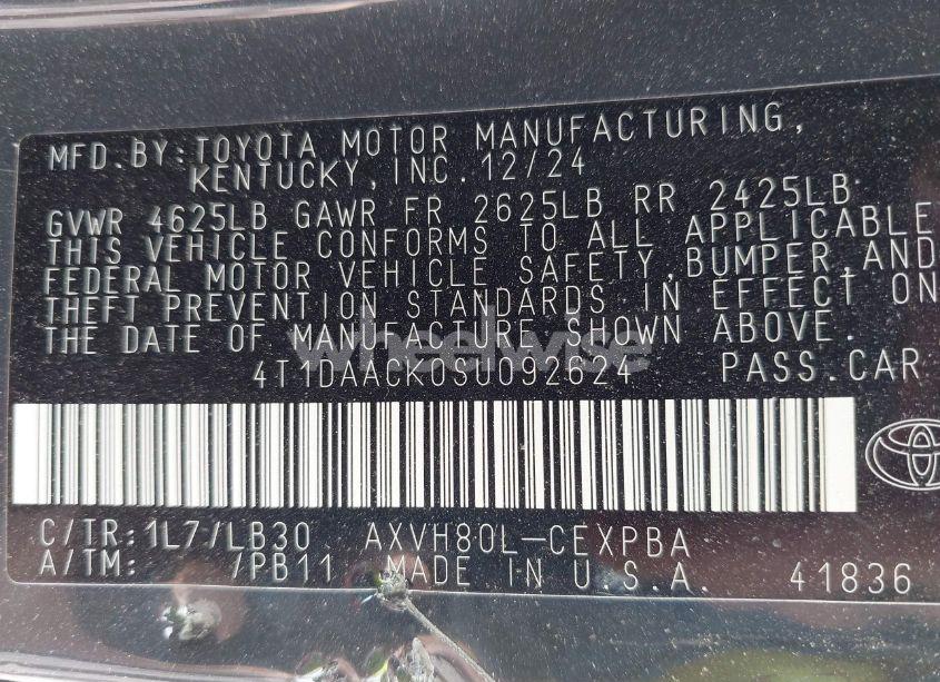 Photo 9 of 2025 Toyota Camry XSE (VIN 4T1DAACK0SU092624)