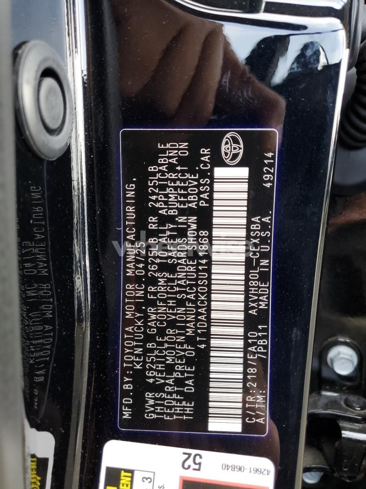 Photo 12 of 2025 TOYOTA CAMRY XSE (VIN 4T1DAACK0SU141868)