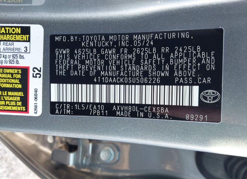 Photo 9 of 2025 Toyota Camry SE (VIN 4T1DAACK0SU506226)