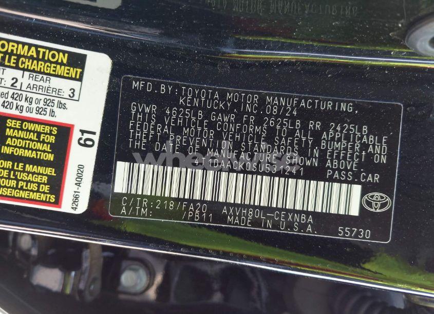 Photo 9 of 2025 Toyota Camry LE (VIN 4T1DAACK0SU531241)