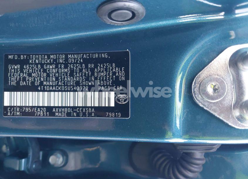 Photo 9 of 2025 Toyota Camry SE (VIN 4T1DAACK0SU543972)