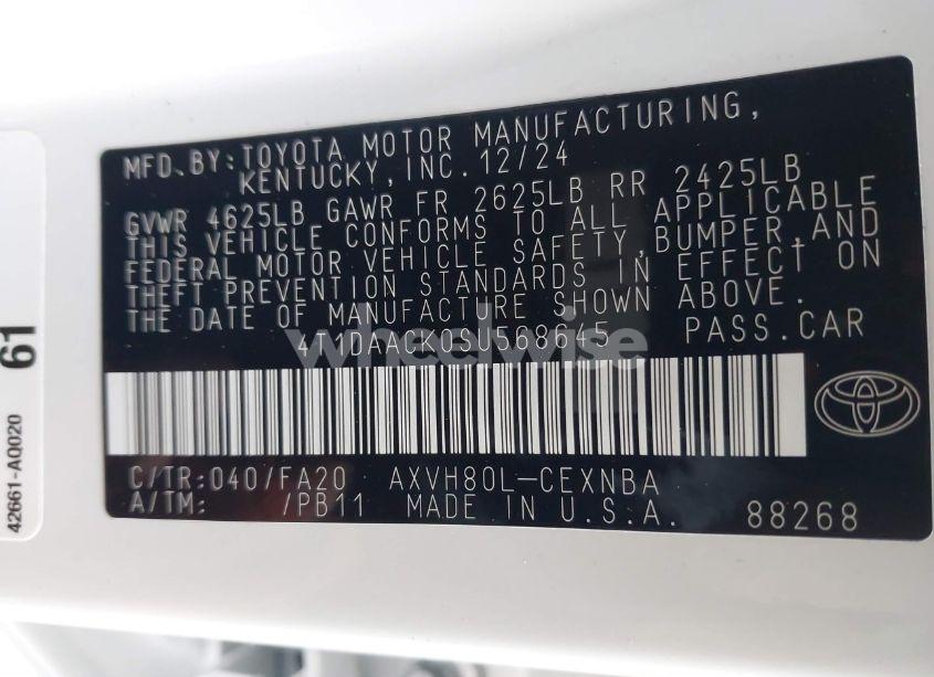 Photo 9 of 2025 Toyota Camry LE (VIN 4T1DAACK0SU568645)