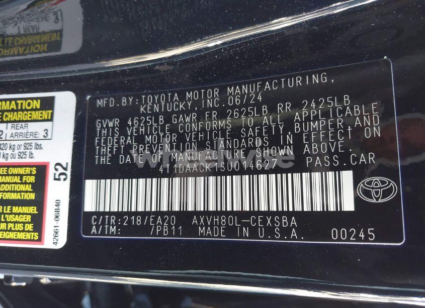 Photo 9 of 2025 Toyota Camry SE (VIN 4T1DAACK1SU014627)