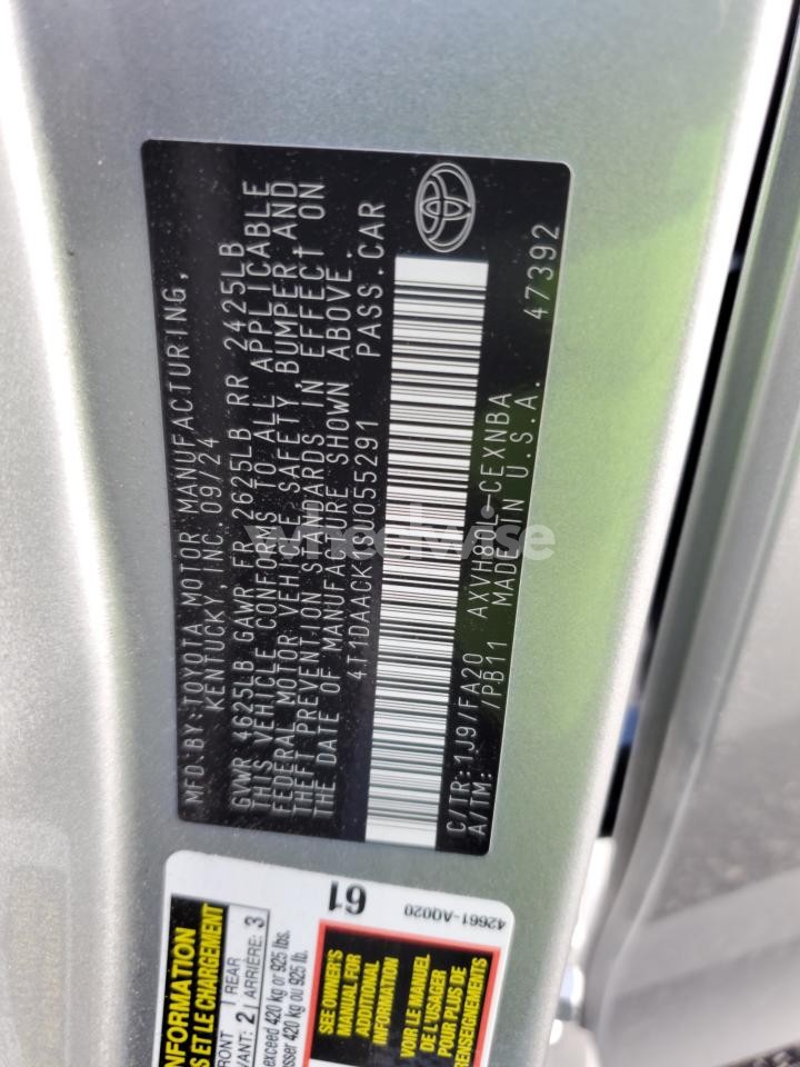 Photo 13 of 2025 TOYOTA CAMRY XSE (VIN 4T1DAACK1SU055291)