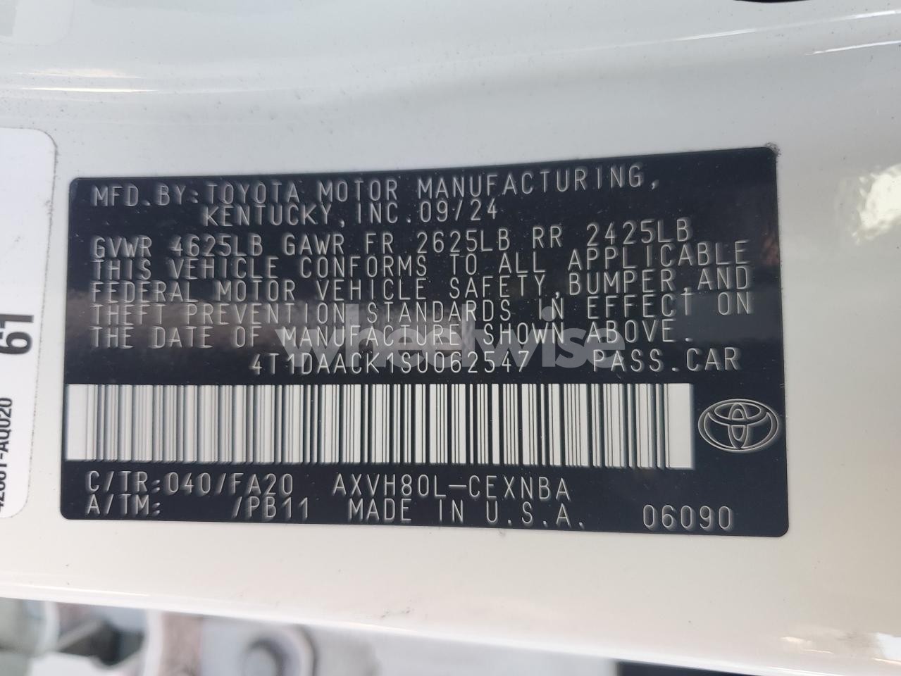 Photo 12 of 2025 TOYOTA CAMRY XSE (VIN 4T1DAACK1SU062547)