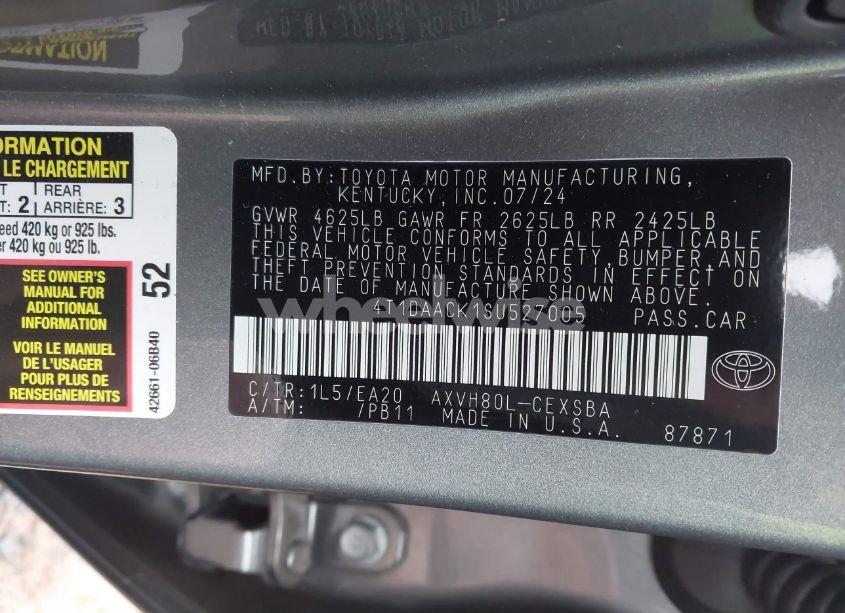 Photo 9 of 2025 Toyota Camry SE (VIN 4T1DAACK1SU527005)