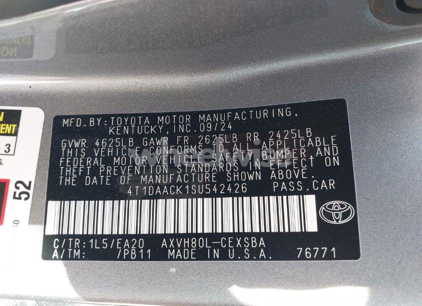 Photo 9 of 2025 Toyota Camry SE (VIN 4T1DAACK1SU542426)