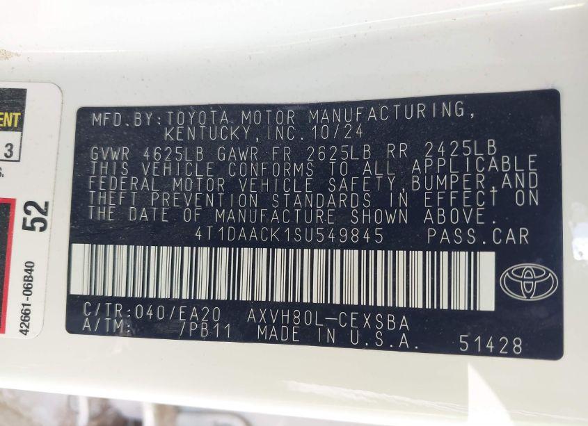 Photo 5 of 2025 Toyota Camry SE (VIN 4T1DAACK1SU549845)