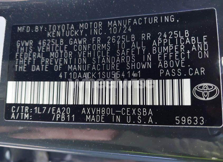 Photo 9 of 2025 Toyota Camry SE (VIN 4T1DAACK1SU554141)