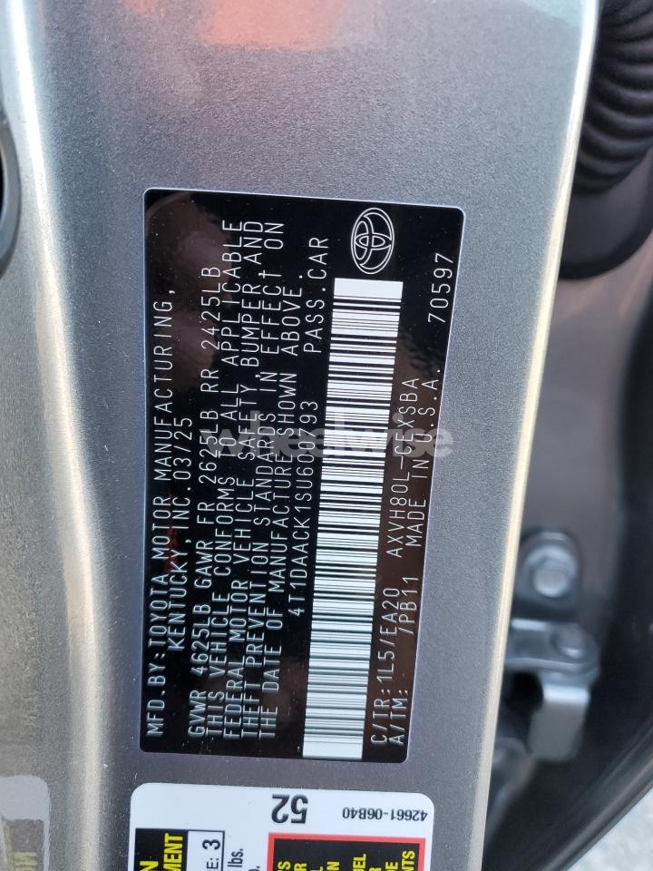 Photo 12 of 2025 TOYOTA CAMRY XSE (VIN 4T1DAACK1SU600793)