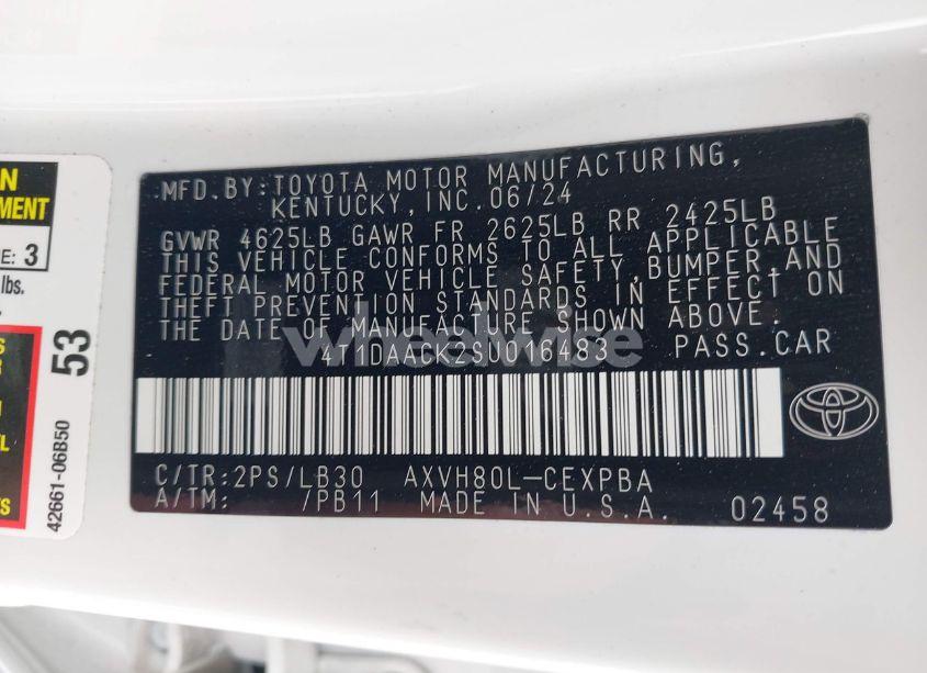 Photo 9 of 2025 Toyota Camry XSE (VIN 4T1DAACK2SU016483)