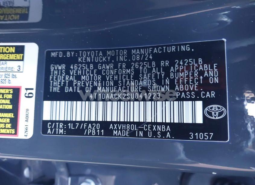Photo 9 of 2025 Toyota Camry LE (VIN 4T1DAACK2SU041223)