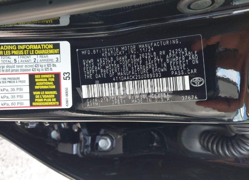 Photo 9 of 2025 Toyota Camry SE (VIN 4T1DAACK2SU089093)