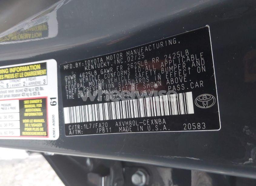 Photo 9 of 2025 Toyota Camry LE (VIN 4T1DAACK2SU116907)