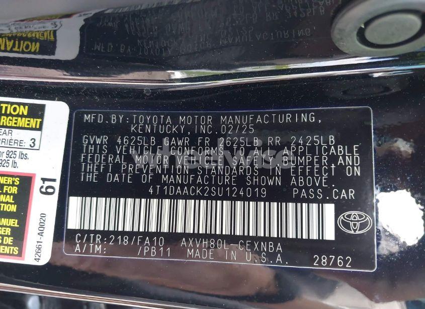 Photo 9 of 2025 Toyota Camry LE (VIN 4T1DAACK2SU124019)