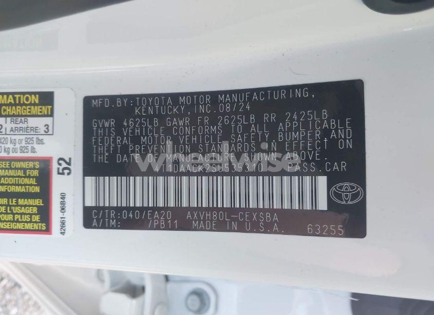 Photo 9 of 2025 Toyota Camry SE (VIN 4T1DAACK2SU535310)