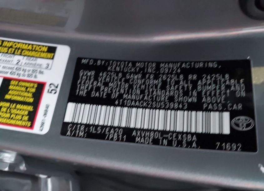 Photo 9 of 2025 Toyota Camry SE (VIN 4T1DAACK2SU539843)