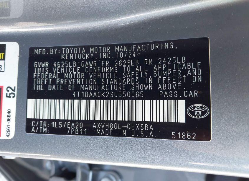 Photo 9 of 2025 Toyota Camry SE (VIN 4T1DAACK2SU550065)