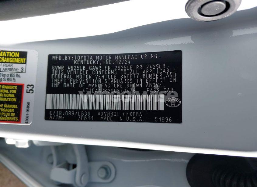 Photo 9 of 2025 Toyota Camry XSE (VIN 4T1DAACK2SU570476)