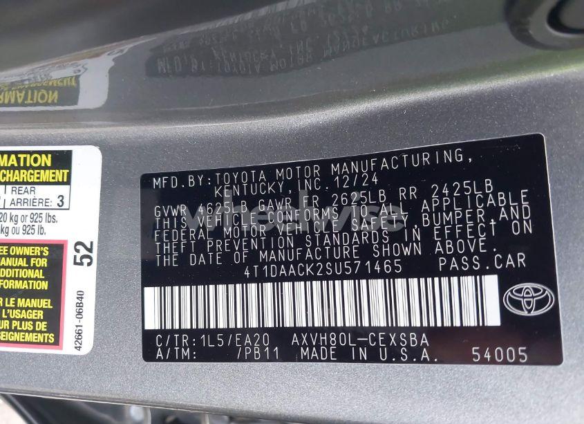 Photo 9 of 2025 Toyota Camry SE (VIN 4T1DAACK2SU571465)