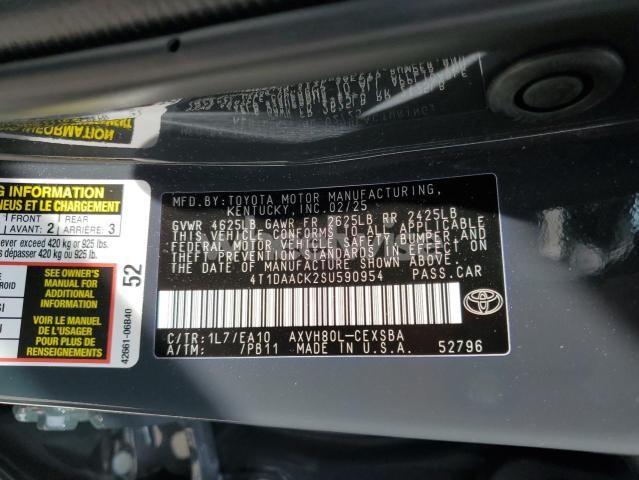 Photo 2 of 2025 TOYOTA CAMRY XSE (VIN 4T1DAACK2SU590954)