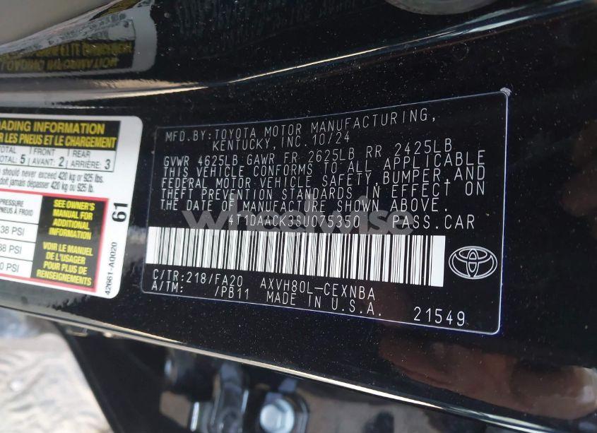 Photo 9 of 2025 Toyota Camry LE (VIN 4T1DAACK3SU075350)
