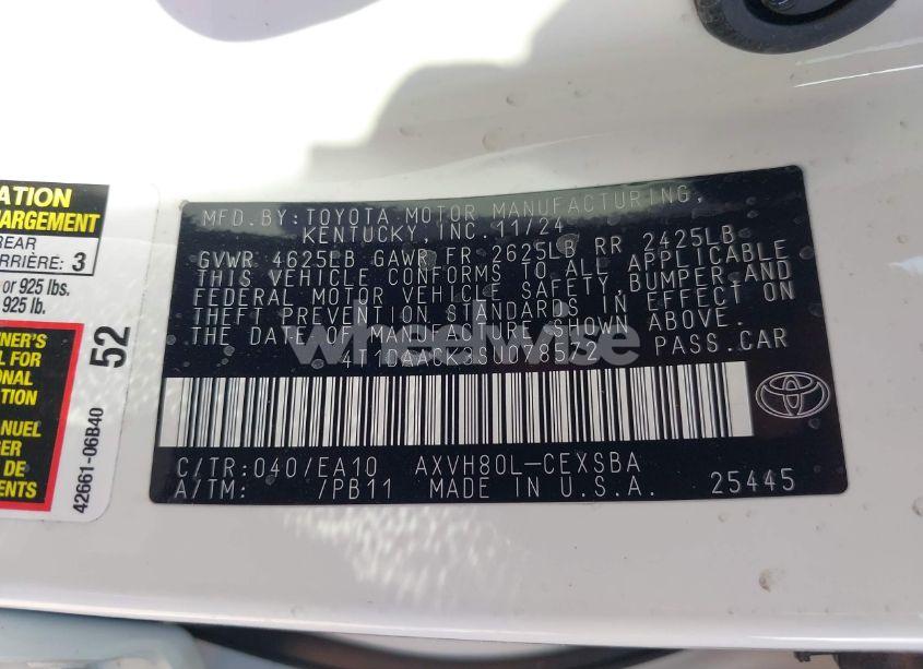 Photo 9 of 2025 Toyota Camry SE (VIN 4T1DAACK3SU078572)