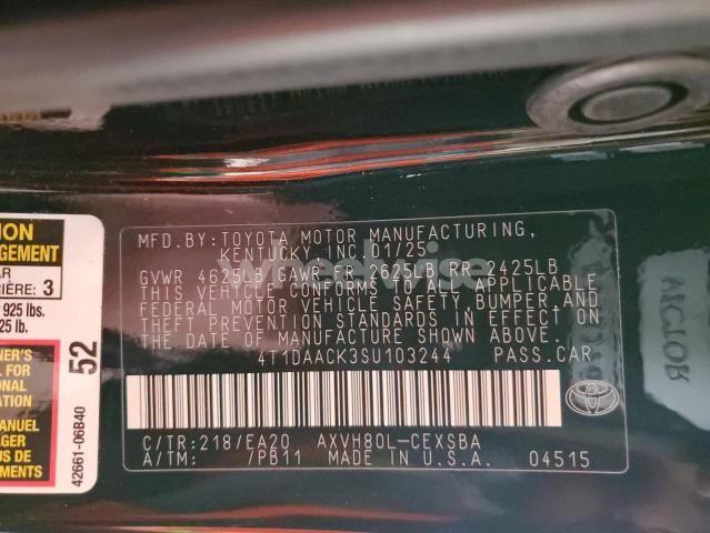 Photo 11 of 2025 TOYOTA CAMRY XSE (VIN 4T1DAACK3SU103244)