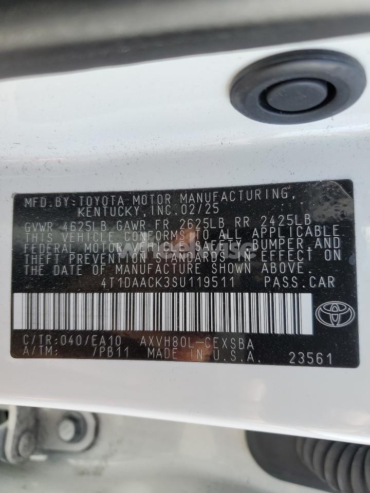 Photo 12 of 2025 TOYOTA CAMRY XSE (VIN 4T1DAACK3SU119511)