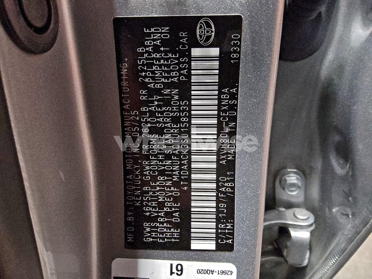 Photo 12 of 2025 TOYOTA CAMRY XSE (VIN 4T1DAACK3SU158535)