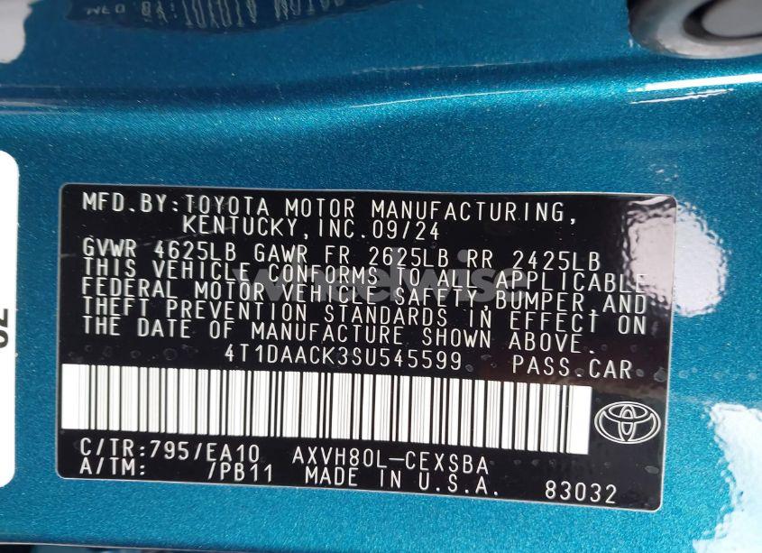 Photo 9 of 2025 Toyota Camry SE (VIN 4T1DAACK3SU545599)