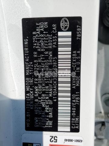 Photo 12 of 2025 TOYOTA CAMRY XSE (VIN 4T1DAACK3SU563875)