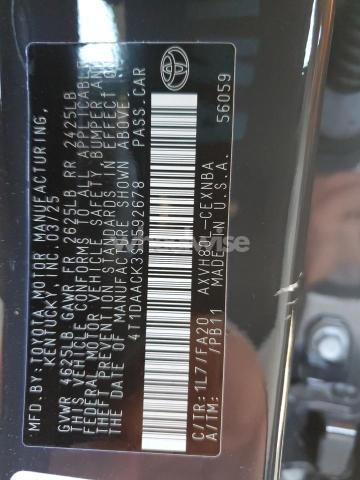 Photo 9 of 2025 TOYOTA CAMRY XSE (VIN 4T1DAACK3SU592678)