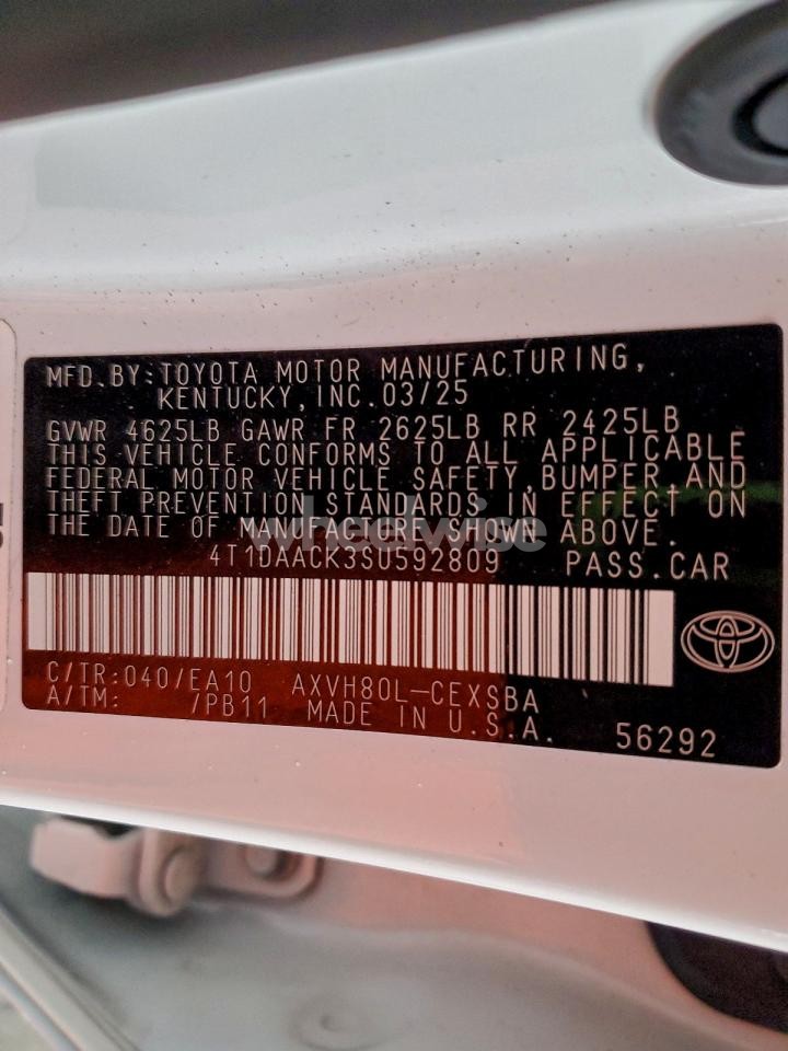 Photo 13 of 2025 TOYOTA CAMRY XSE (VIN 4T1DAACK3SU592809)