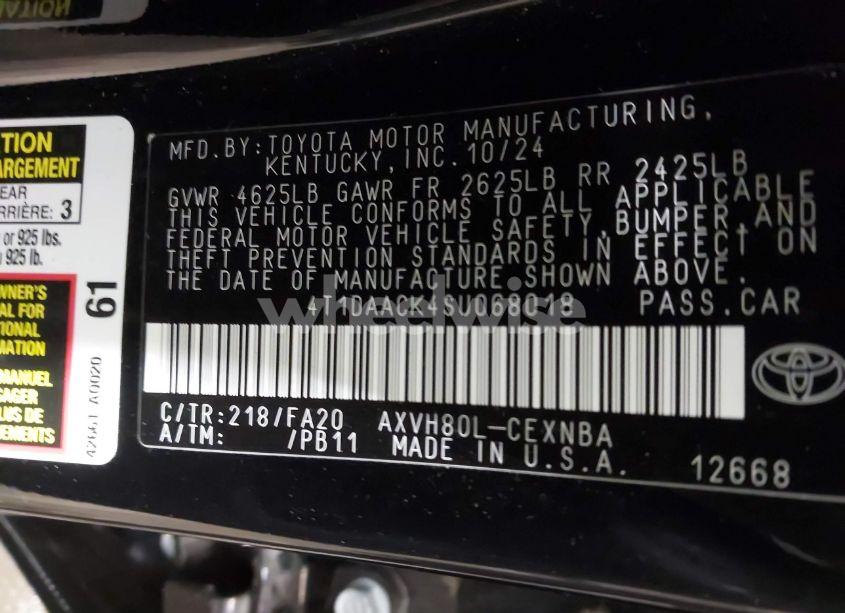 Photo 9 of 2025 Toyota Camry LE (VIN 4T1DAACK4SU068018)