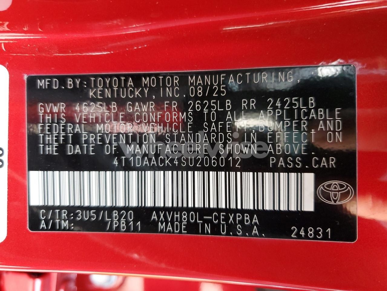 Photo 13 of 2025 TOYOTA CAMRY XSE (VIN 4T1DAACK4SU206012)