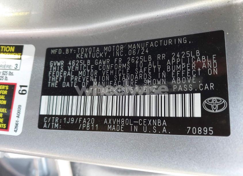 Photo 9 of 2025 Toyota Camry LE (VIN 4T1DAACK4SU517617)