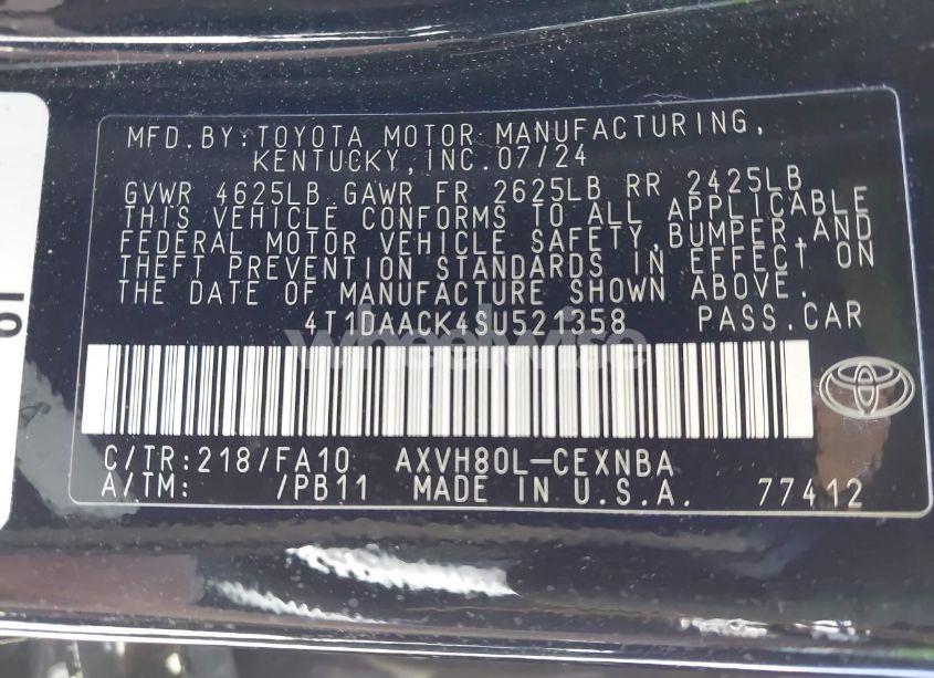 Photo 9 of 2025 Toyota Camry LE (VIN 4T1DAACK4SU521358)