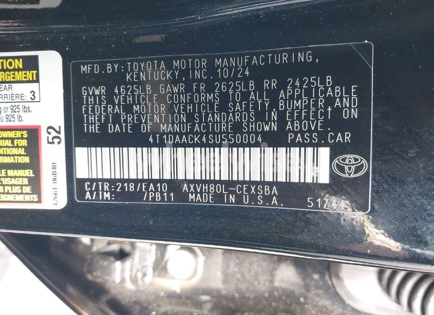 Photo 9 of 2025 Toyota Camry SE (VIN 4T1DAACK4SU550004)