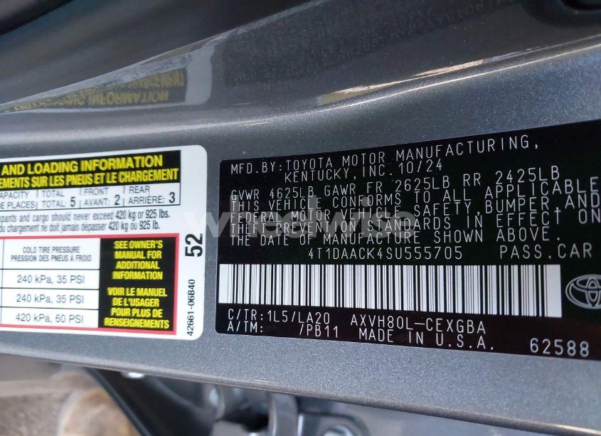 Photo 9 of 2025 Toyota Camry XLE (VIN 4T1DAACK4SU555705)